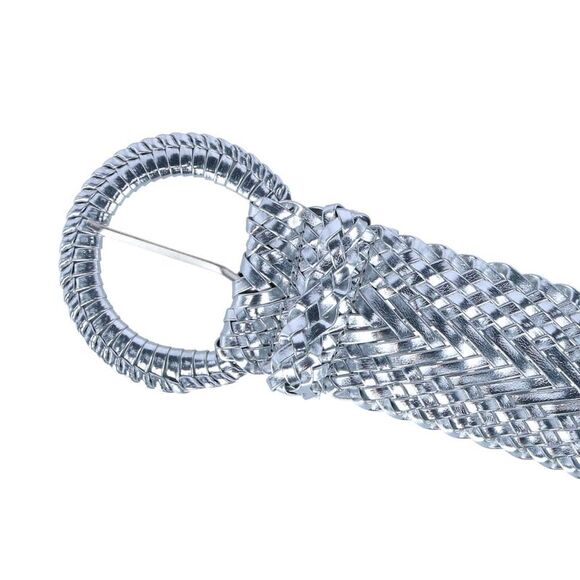 CTM Women's Braided Wide Belt with Matching Buckle - Picture 3 of 4